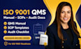 prepare iso 9001 qms manual, sops, risk register, and audit documents