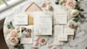design editable canva wedding invitation suites,event signage,stationery