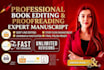 professionally edit and proofread book or manuscript