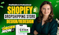 design shopify store, build shopify website, redesign shopify dropshipping store