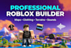 create roblox clothing, terrain,maps,studio models, professional roblox builder
