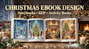 design christmas ebook cover, holiday book layout and pdf ebook cover, kid books