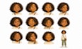 illustrate hand drawn character turnaround sheet expressions and pose reference