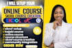 create online course content, skool course creation skool setup kajabi course
