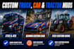 create ets2, ats, fs22, and beamng custom trucks, trailers, maps, skins