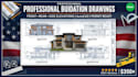 design architectural building elevation drawings, house facade, autocad front
