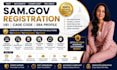 complete sam gov registration, uei, cage code and sba registration