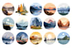 draw a flat vector landscape illustration