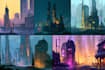 do cyberpunk futuristic city art