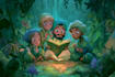 digitally paint colourful children book illustrations