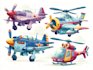 draw aircraft, helicopter, airplane into a vector