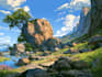 fantasy landscape, background illustration