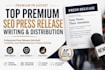 do professional top premium SEO press release writing press release distribution