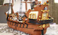 design custom lego ship moc model with studio file XML partlist and instructions