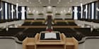 design church interior design with realistic 3d rendering and floor plan