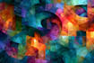 create modern abstract digital art paintings