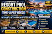 cinematic ai swimming pool construction time lapse videos