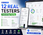 do app testing with 12 app testers and user testing, website testing
