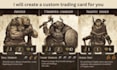create custom trading cards, card game artwork and printable card templates