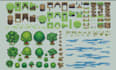 do top down pixel art tilleset, pixel environment and background, game asset