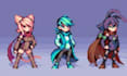 create pixel art character, 2d sprite sheet, game sprite and pixel animation