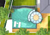 swimming pool landscape design, garden design, backyard
