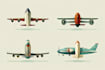 draw aircraft, airplane, helicopter into a vector cartoon