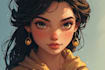 paint professional portrait in disney cartoon