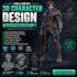 create 3d character modeling, rigging, and 3d animation