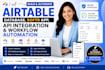 build airtable database, dashboard, automation, interface and workflow
