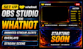 set up obs studio for whatnot, animated stream alerts, overlays and stream scene