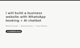 build business websites with whatsapp booking and ai chatbot