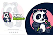 design a creative panda mascot logo for esports