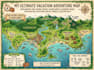 design destination map, vacation map, route map, travel map and custom map
