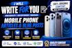 write original smartphone reviews and blog articles