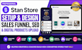 setup stan store, design stan store, SEO, sales funnel, and upload products