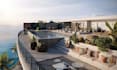 design modern rooftop garden, courtyard garden, terrace landscape and 3d render