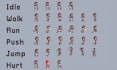 create custom pixel art sprite sheets with walking, running, and idle animations