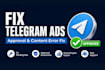 fix telegram ads destination, setup profitable forex telegram ads approval