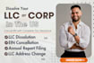 do US llc dissolution, close ein, and file llc annual report