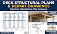 design deck structural plans, calculations, framing for USA city permit drawings