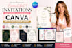 canva invitation design digital wedding invitation card design editable template