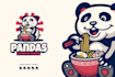 design a handcrafted panda logo with vector files