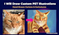 draw a custom digital portrait of your pet