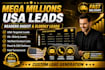 provide mega millions leads, readers digest leads, elderly USA leads