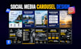 design instagram carousel, linkedin carousel and social media posts