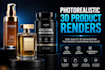 create photorealistic 3d product renders and visualization for ecommerce brand