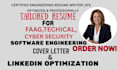 write tech resume, IT, engineering,  resume, cover letter
