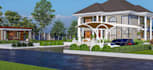 overhaul classical modern villa, landscape floor plan design, exterior rendering