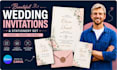 design a wedding invitation and stationery suite as an editable canva template